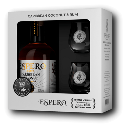 Espero Caribbean Coconut + 2 Pohárral 40% 0,7L